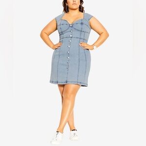 💙2/$20 Sweetheart Neck Denim Mini Dress